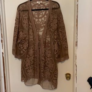Tan Kimono Lace